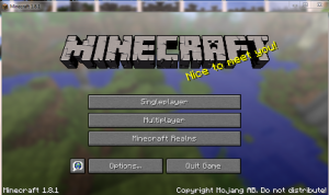 Minecraft launch screen